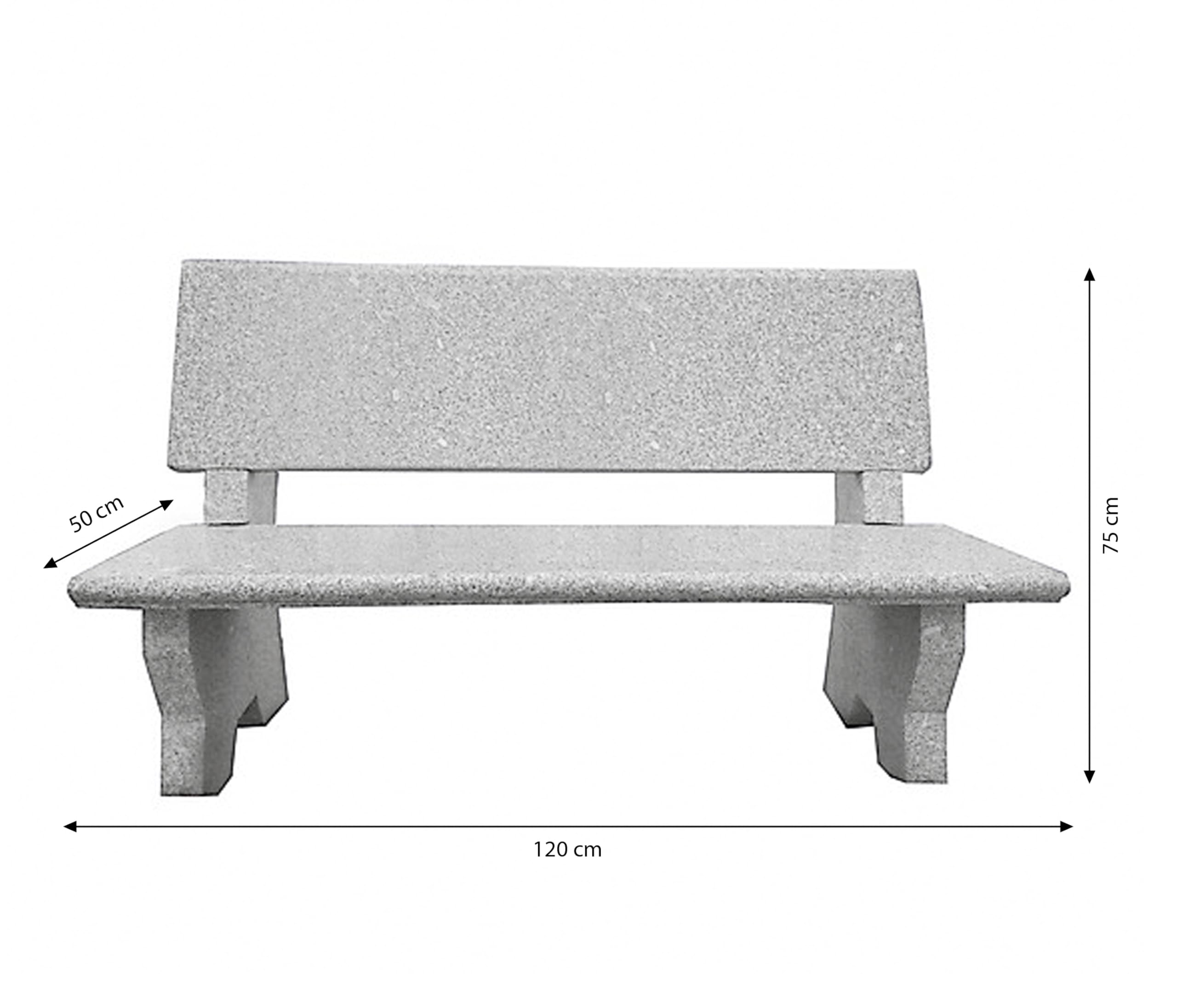 Dehner Premium Lovely Gartenbank 2-Sitzer Granit grau