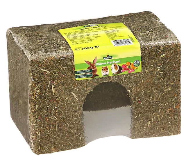 Dehner Blüten-Heuhaus Nagersnack Unterschlupf 500g