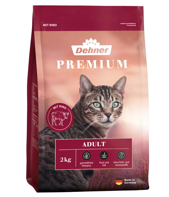 Dehner Premium Trockenfutter Rind 2 kg getreidefrei Adult