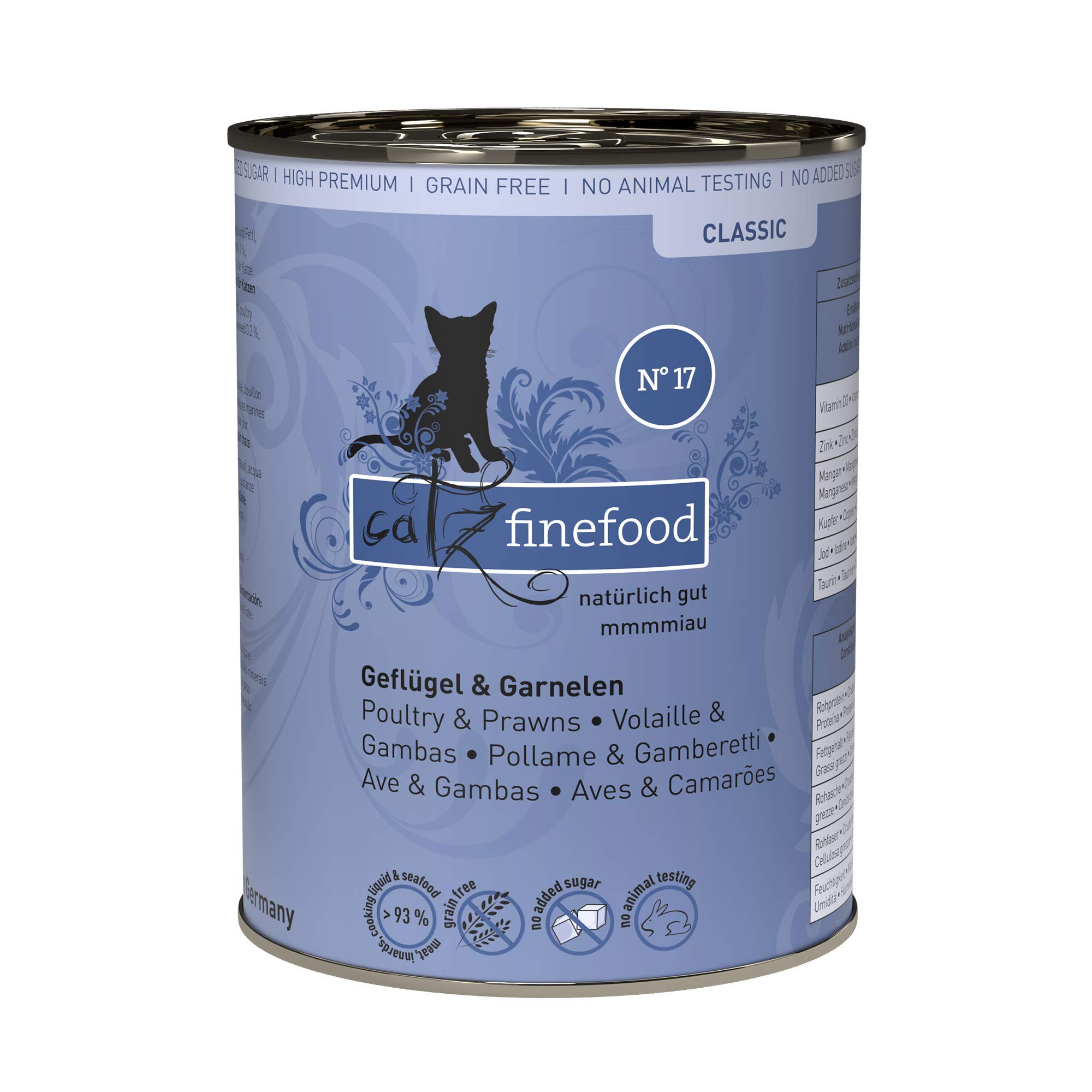 catz finefood N° 17 Geflügel Garnele Nassfutter 16x85g getreidefrei