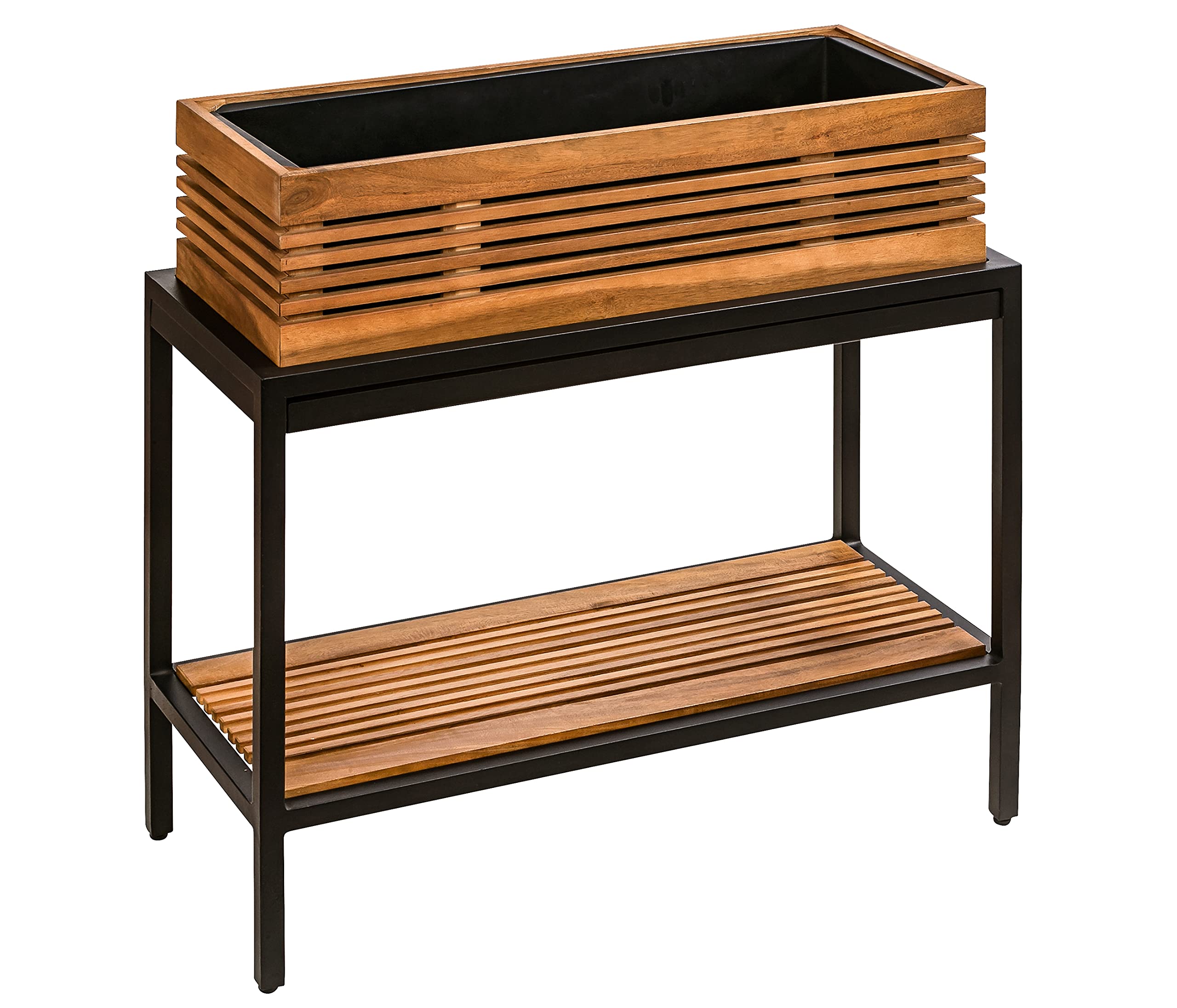 Dehner Premium New York Balkonhochbeet schwarz 115cm