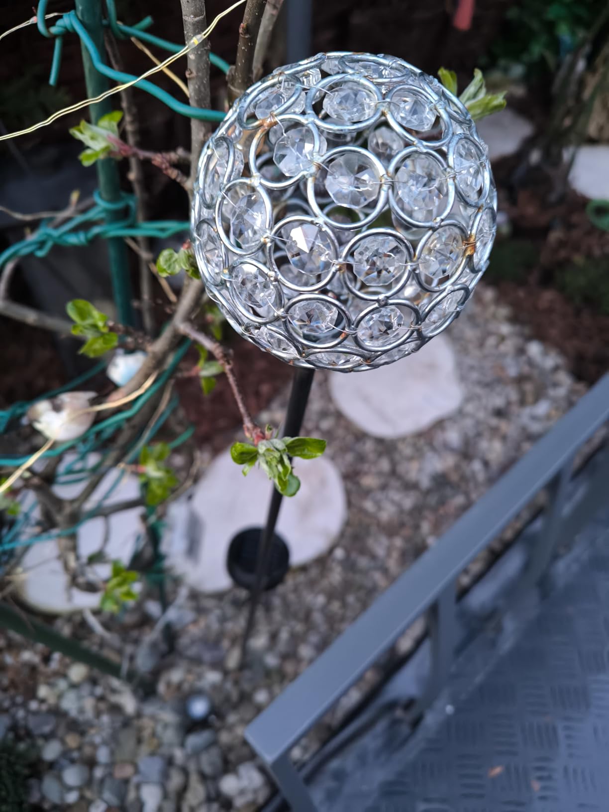 Dehner Premium Lovely Diamant Solar Dekostab 4er kupfer schwarz 120cm