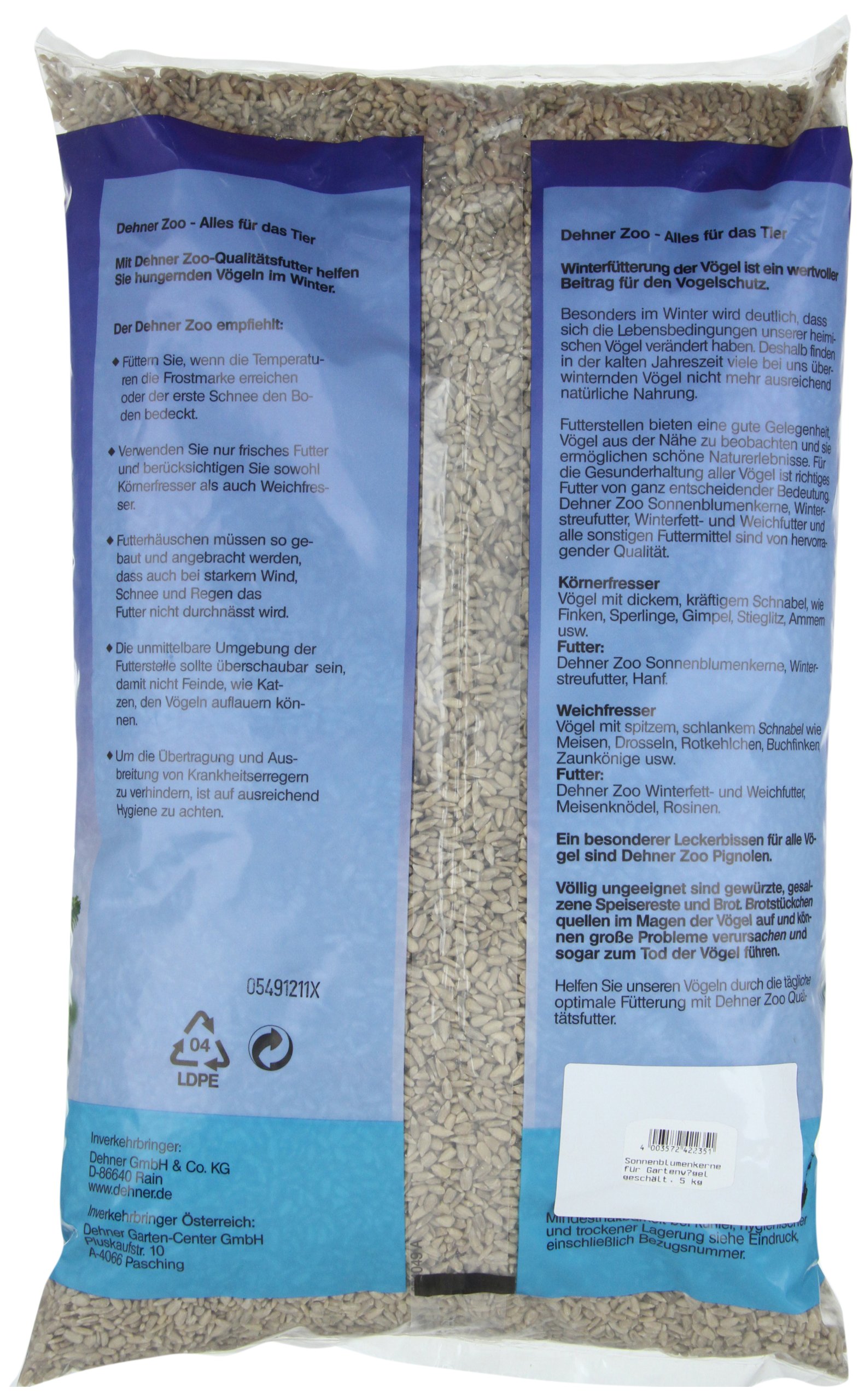 Dehner Sonnenblumenkerne geschält Vogelfutter 5 kg