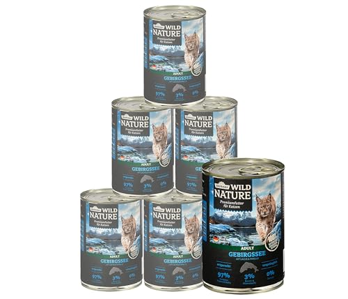 Dehner Wild Nature Gebirgssee Nassfutter Fisch 6x400 g getreidefrei