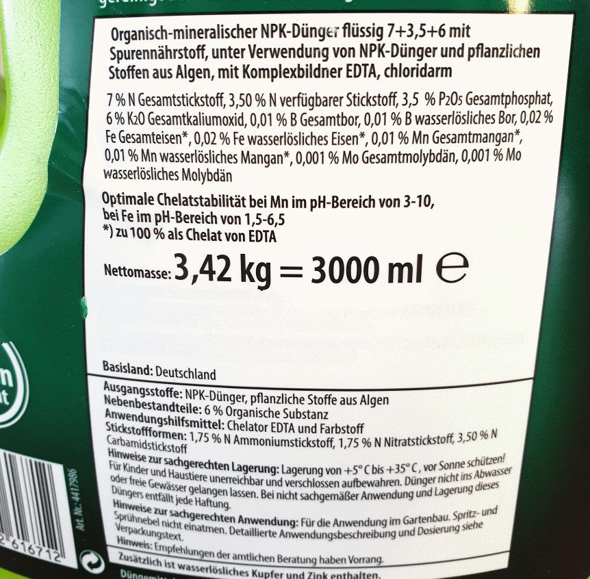 Dehner Blumendünger mit Algen flüssig 3 l