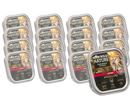 Dehner Wild Nature Kitten Hügelland Nassfutter Huhn 16x100g