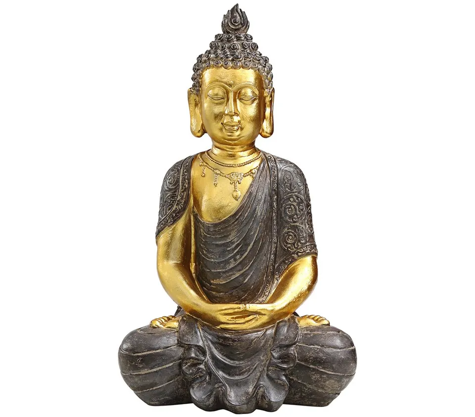Dehner Buddha Figur gold 52,5cm Polyresin wetterfest