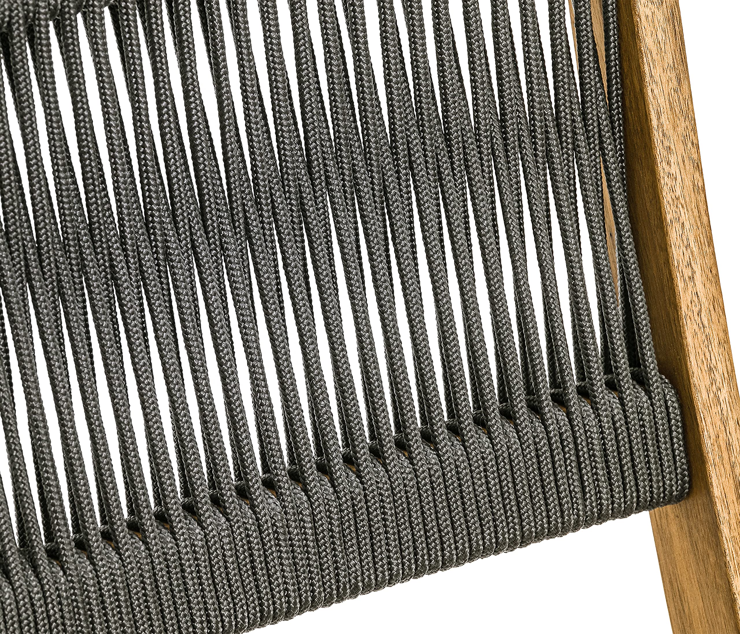 Dehner Macao Rope Klappstuhl 2er-Set Akazie natur dunkelgrau