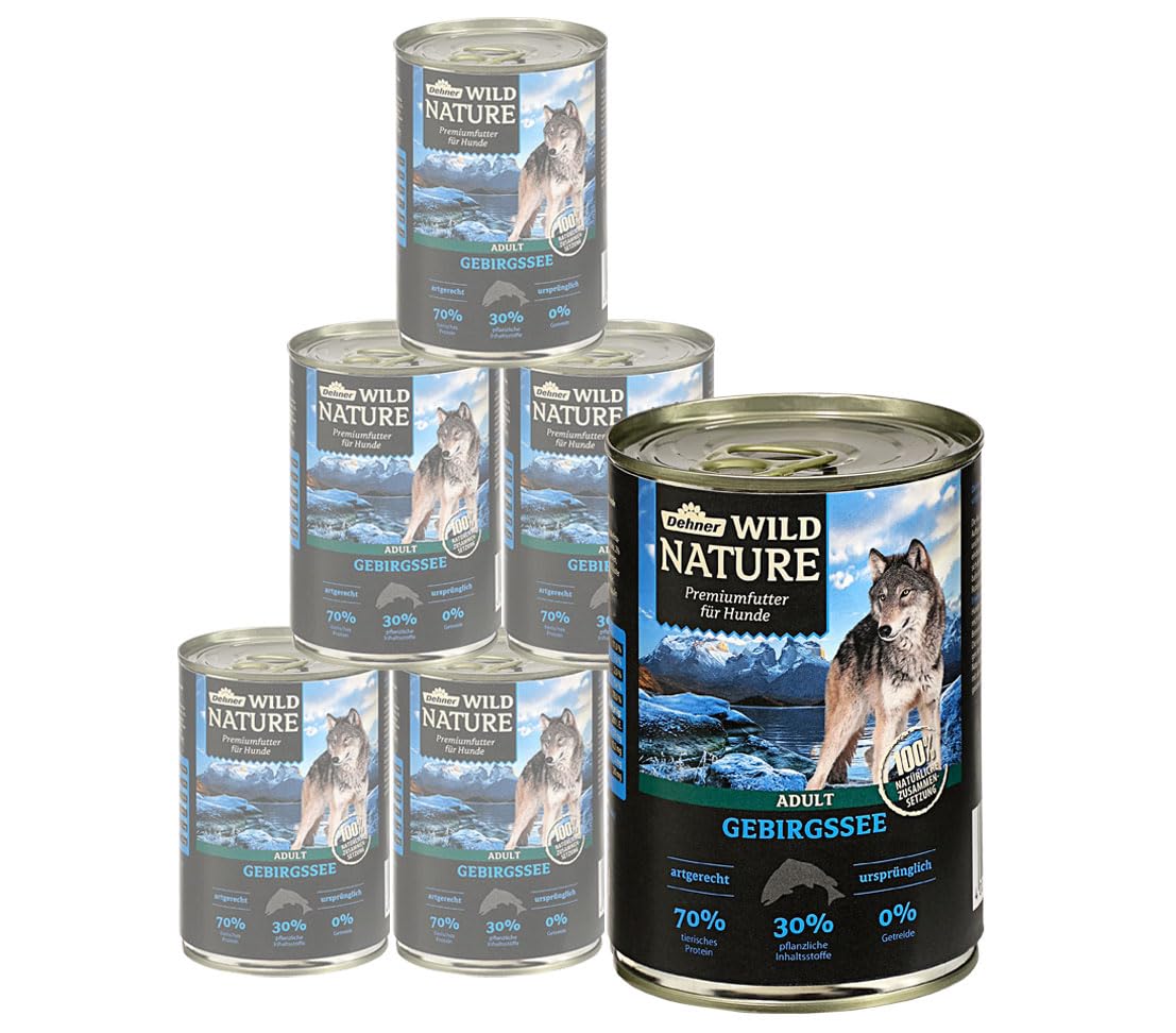 Dehner Wild Nature Gebirgssee Hundefutter Lachs 6x800g getreidefrei