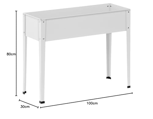 Dehner Münster 2 Hochbeet 100x30 cm 80 cm weiß Metall