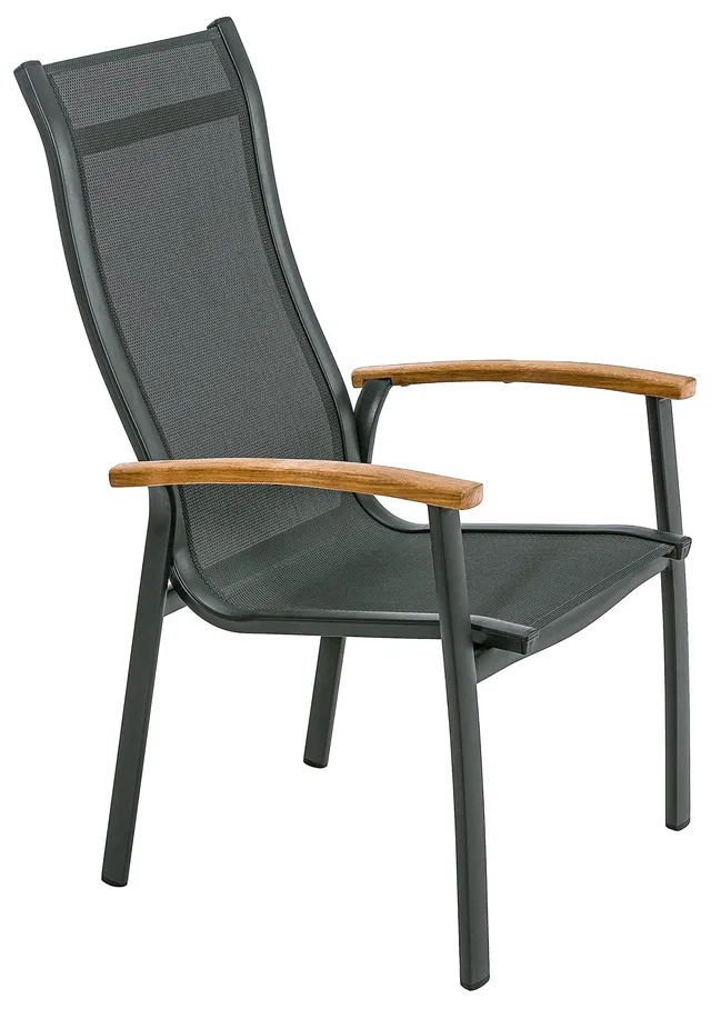 Dehner Chicago Wood Stapelstuhl Alu schwarz stapelbar robust