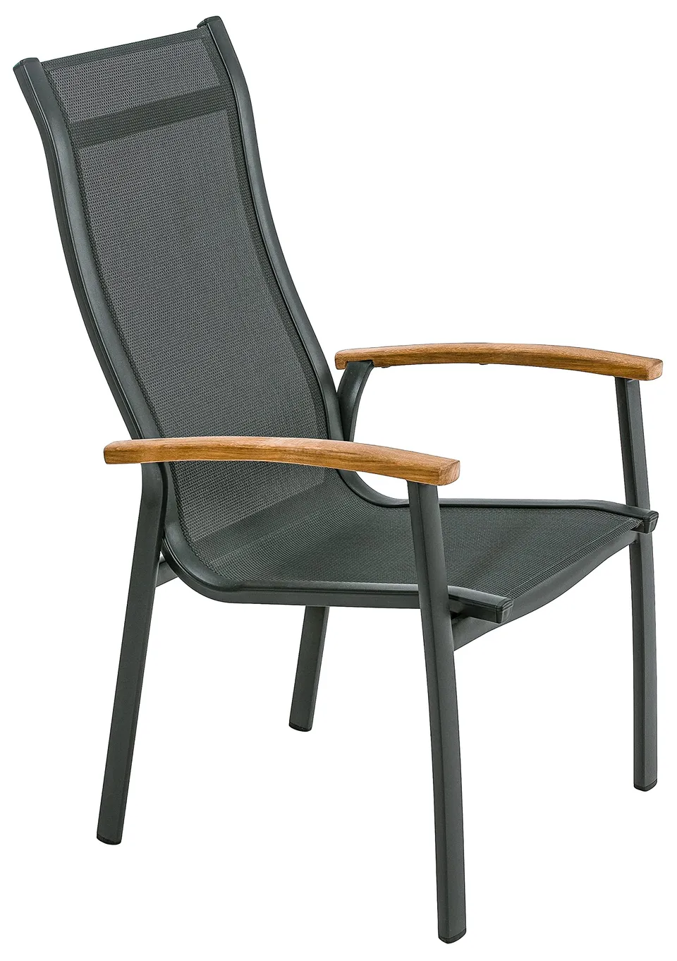 Dehner Chicago Wood Stapelstuhl Alu schwarz stapelbar robust