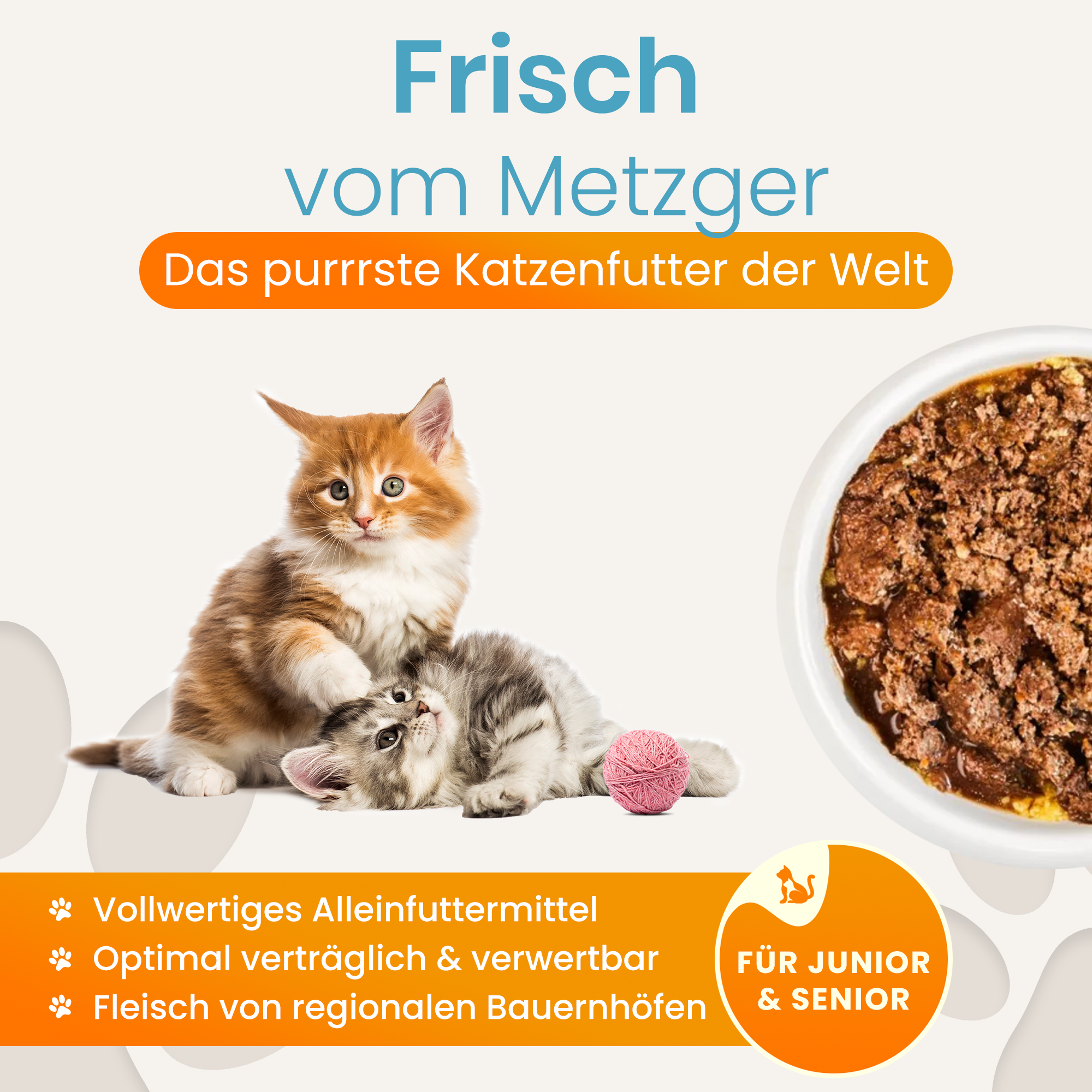 Lucky-Kitty Rind Nassfutter Katze 200g getreidefrei 95% Fleisch