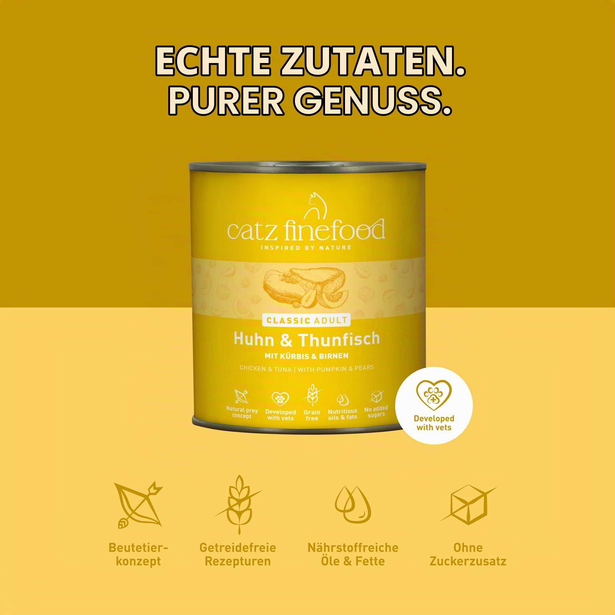 catz finefood N°25 Nassfutter Huhn Thunfisch 6x800 g getreidefrei