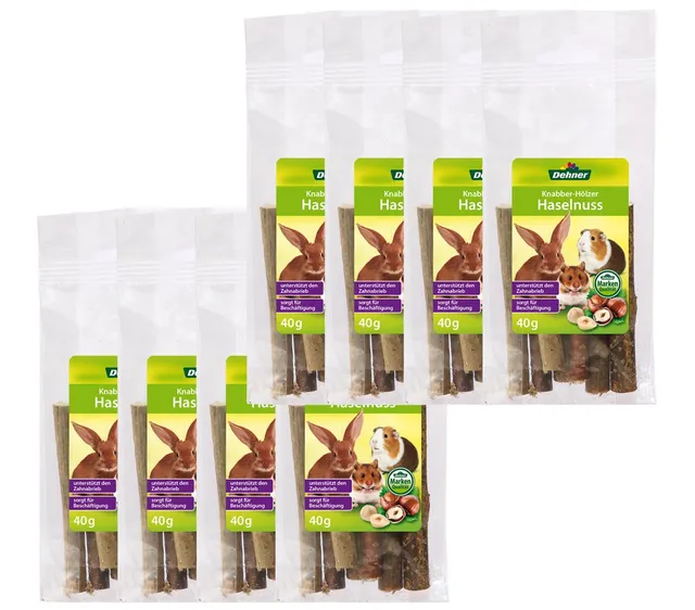 Dehner Knabberholz Haselnuss Nagersnack 8x40g ungespritzt