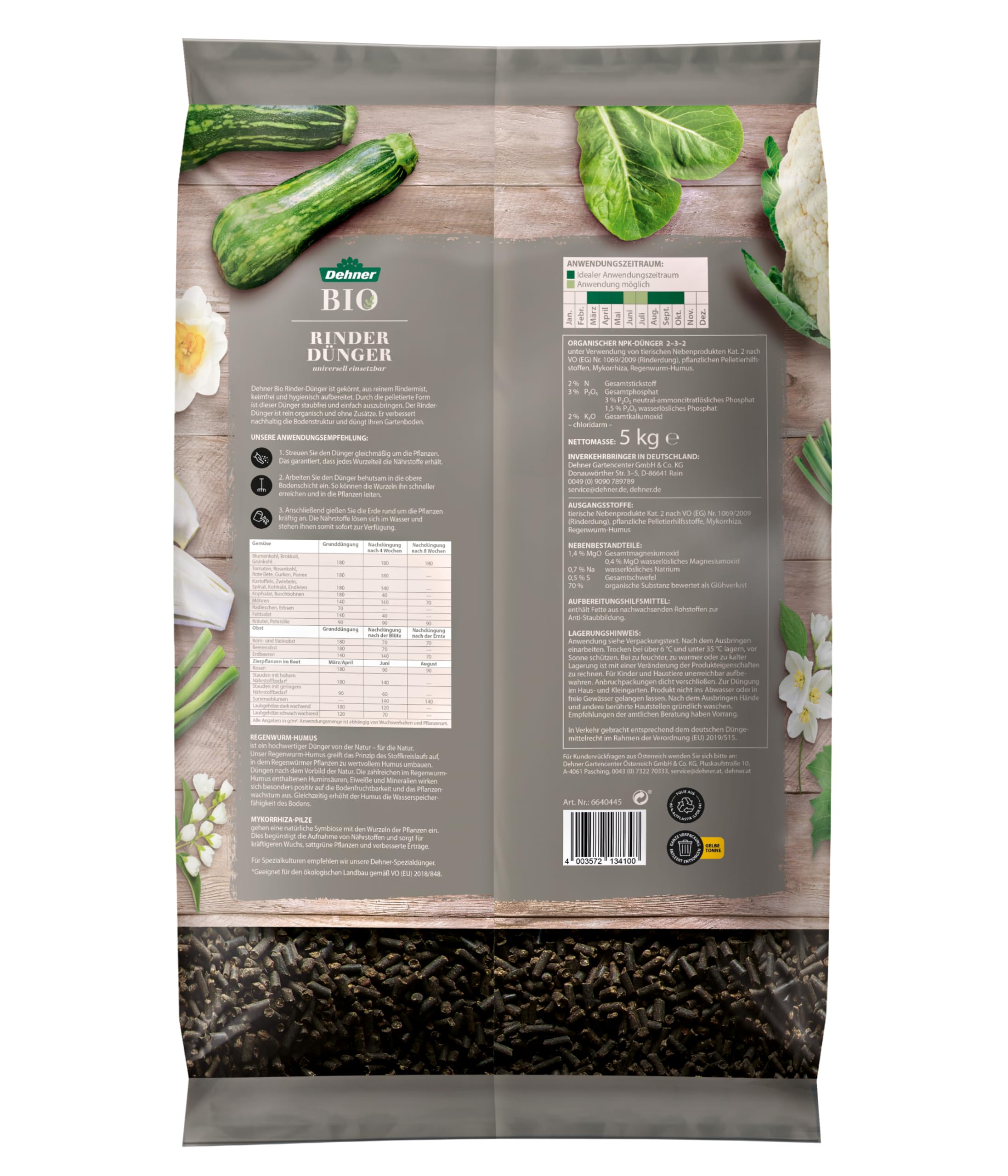 Dehner Bio Rindervolldünger Pellets 5 kg organisch