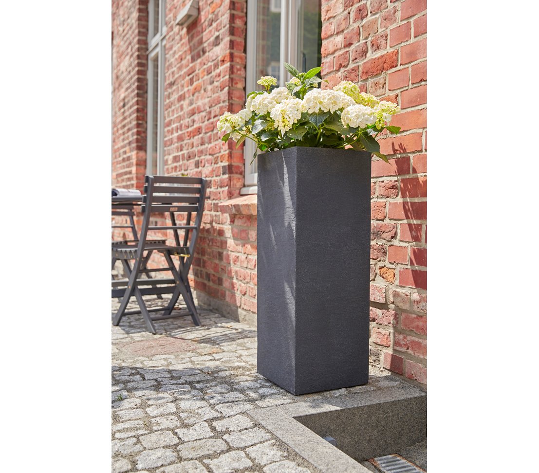 Dehner Palermo Säulentopf Kunststoff 80 cm anthrazit