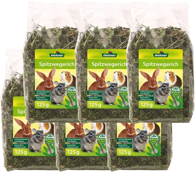 Dehner Premium Lovely Spitzwegerich Nagersnack 6x125g rohfaserreich