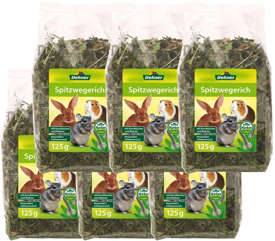 Dehner Premium Lovely Spitzwegerich Nagersnack 6x125g rohfaserreich