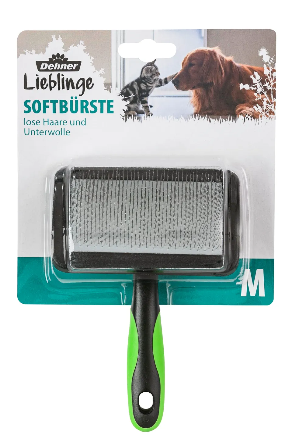 Dehner Softbürste M Fellbürste Metallborsten Hund Katze