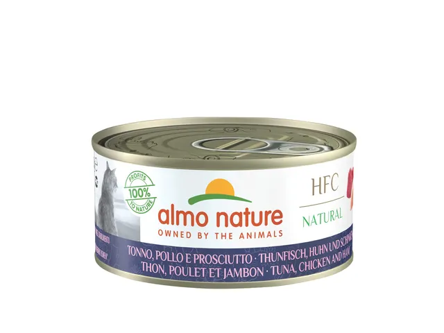 Almo Nature HFC Natural Thunfisch Hähnchen Schinken Nassfutter 24x150g