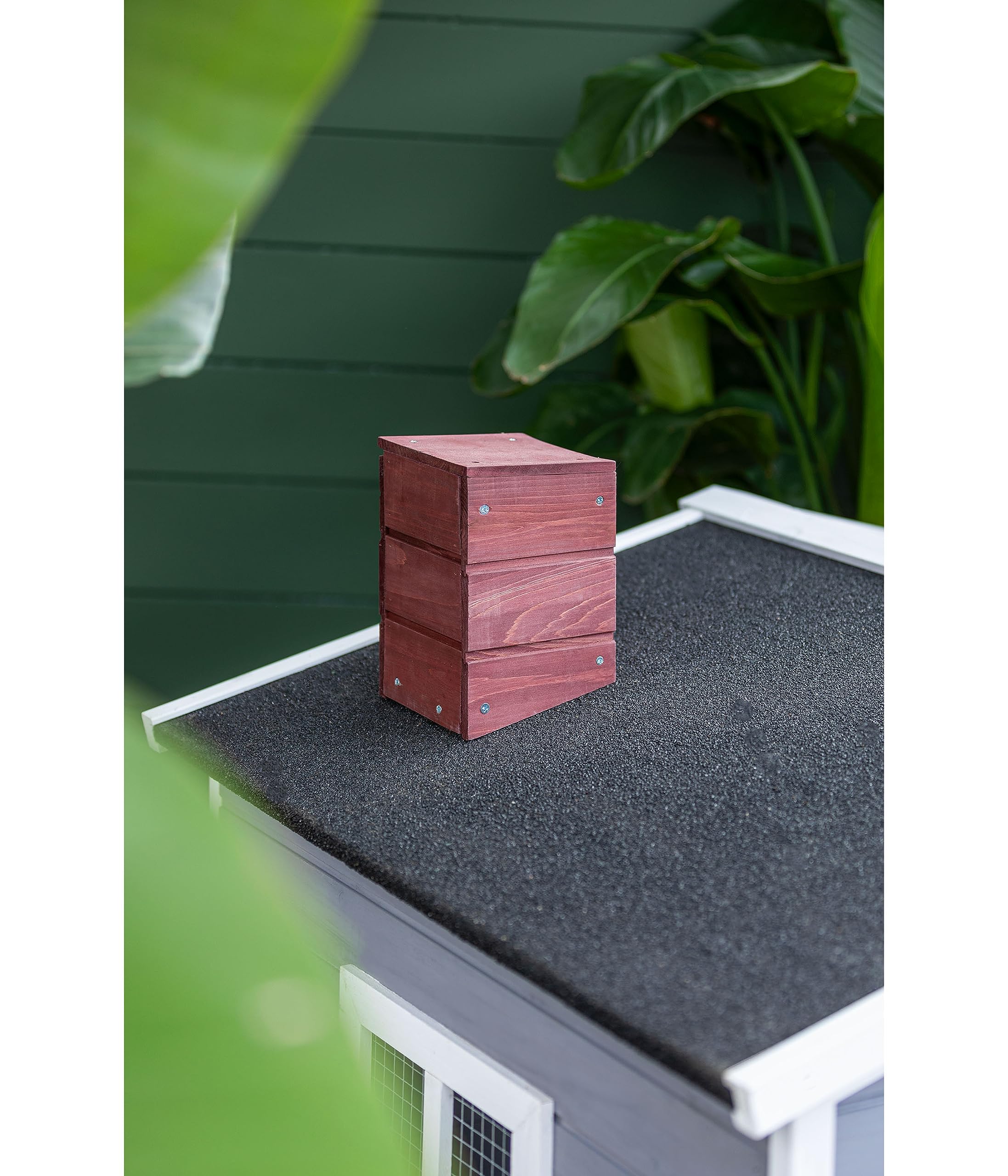 Dehner Lieblinge Hector Hundehütte Holz grau-rot wetterfest
