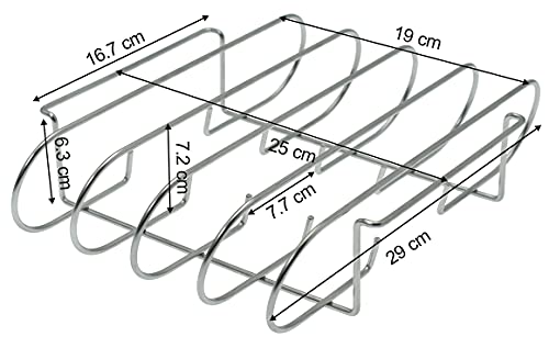 Dehner Rippchenhalter Edelstahl silber 29x25 cm für 4