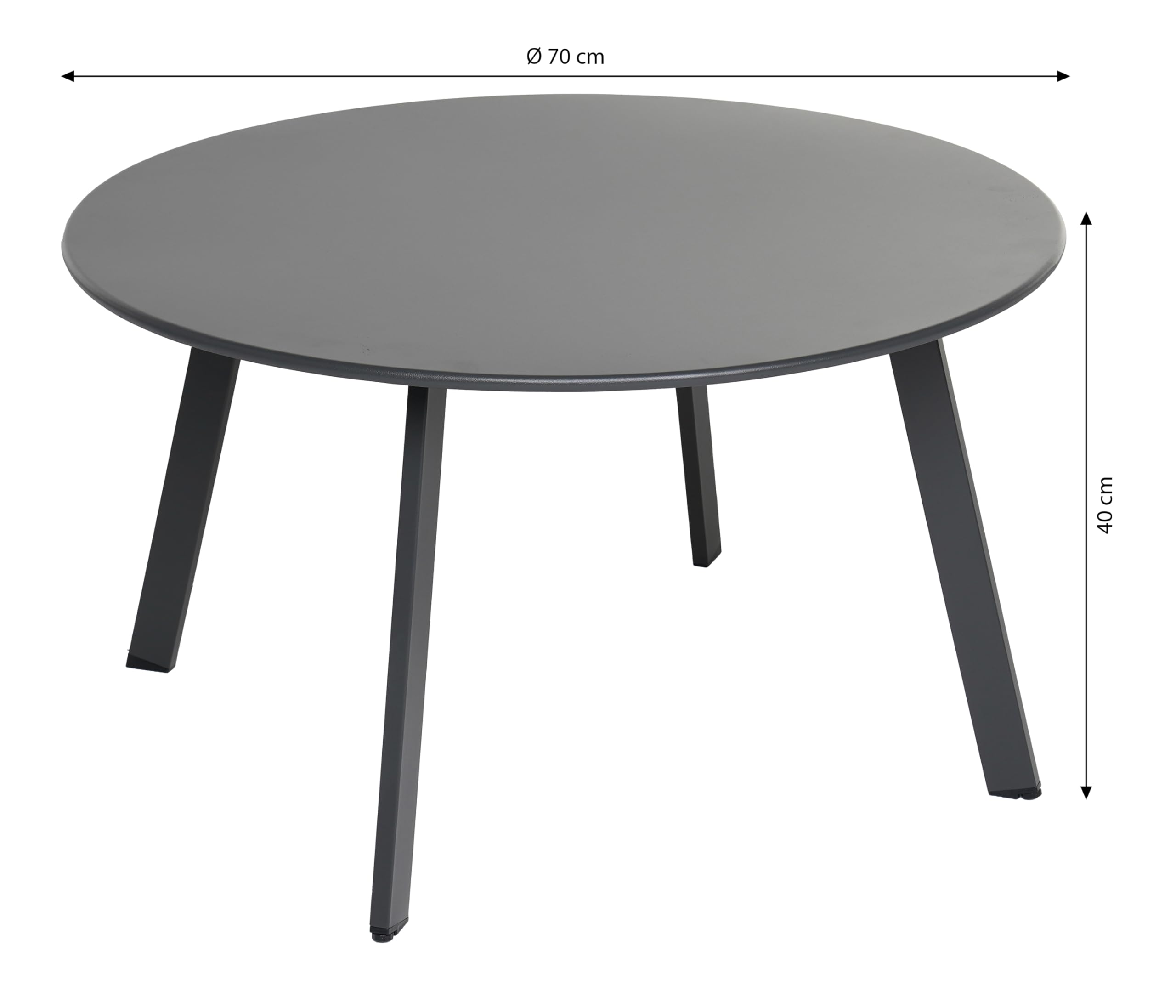 Dehner Lian Kaffeetisch Ø 70 cm grau Stahl wetterfest