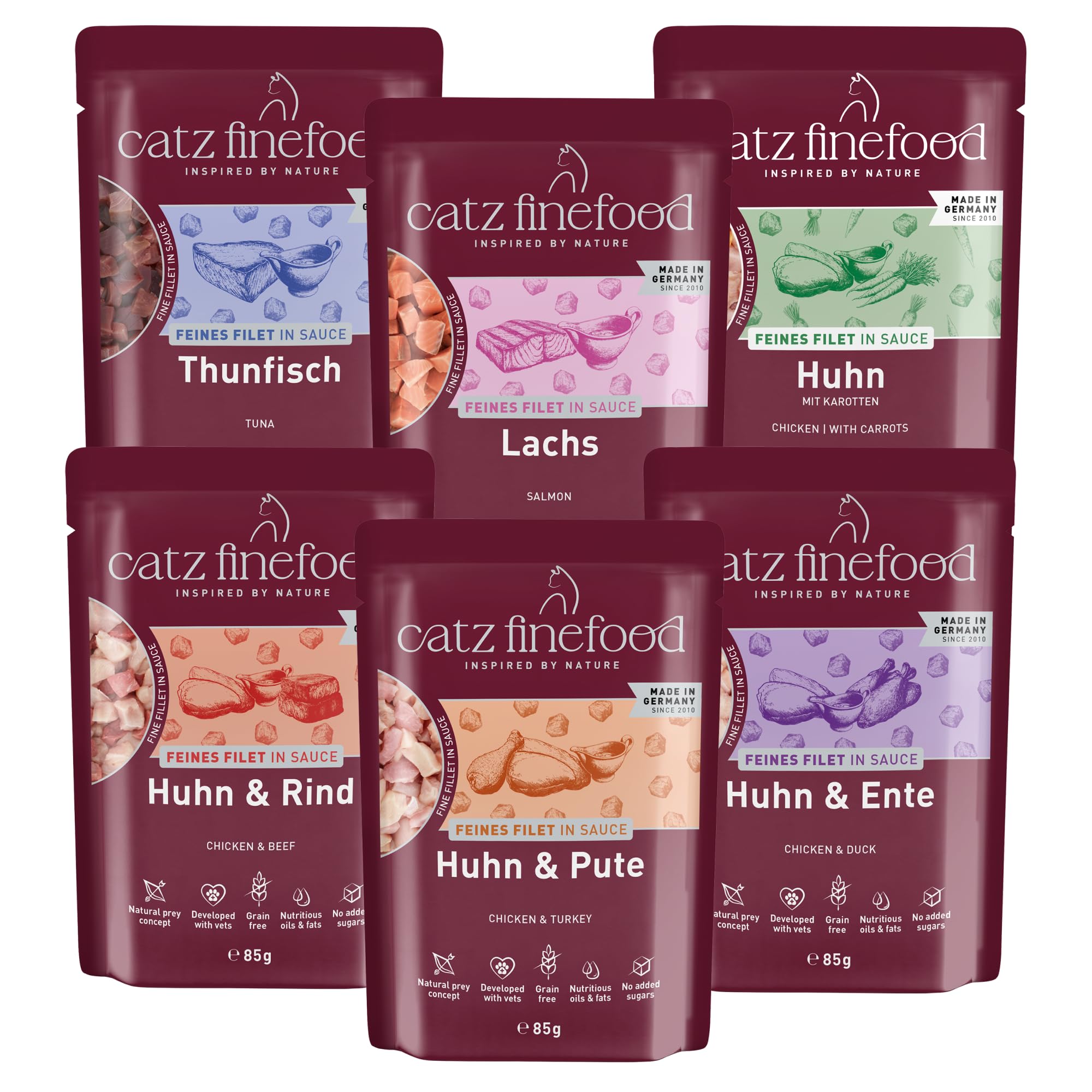 catz finefood Filets Nassfutter Mix Jelly 6x85g getreidefrei