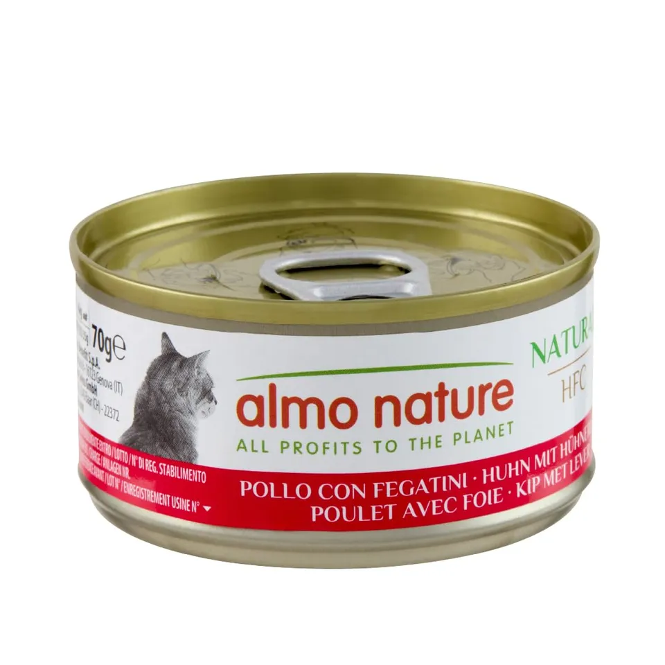 Almo Nature HFC Natural Huhn Leber Nassfutter 24x70g Monoprotein