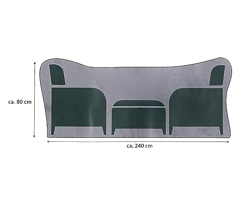 Dehner Premium Lovely Abdeckung Sitzgruppe 240x80x200 grau wasserabweisend