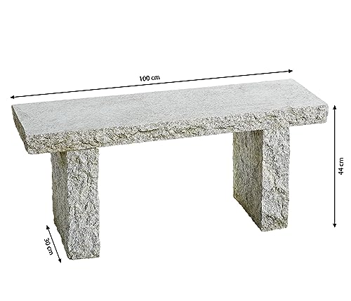 Dehner Fine Nature Gartenbank 2-Sitzer Granit 100 cm