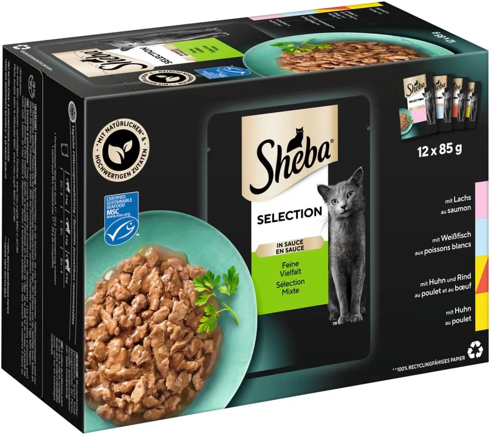 Sheba Selection in Sauce Nassfutter Feine Vielfalt 12x85g Sauce
