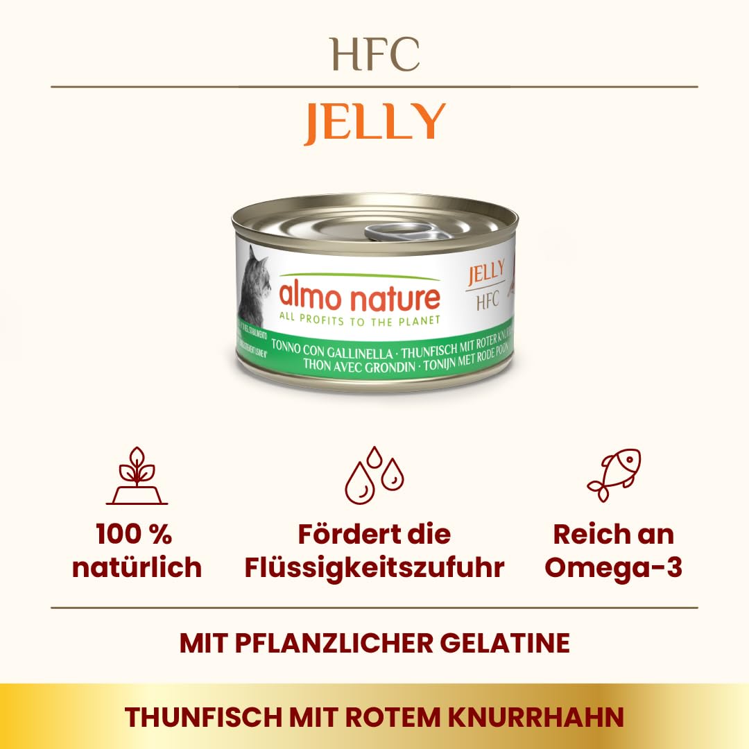 Almo Nature HFC Jelly Nassfutter Thunfisch Knurrhahn 70g 24er