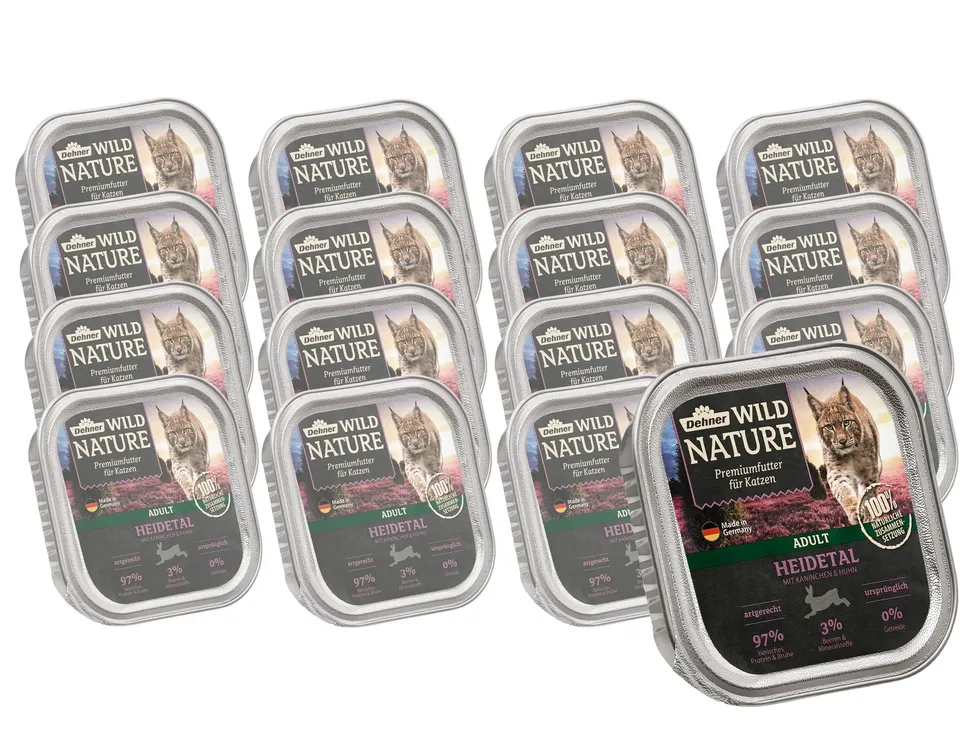 Dehner Wild Nature Heidetal Nassfutter Kaninchen 16x100g