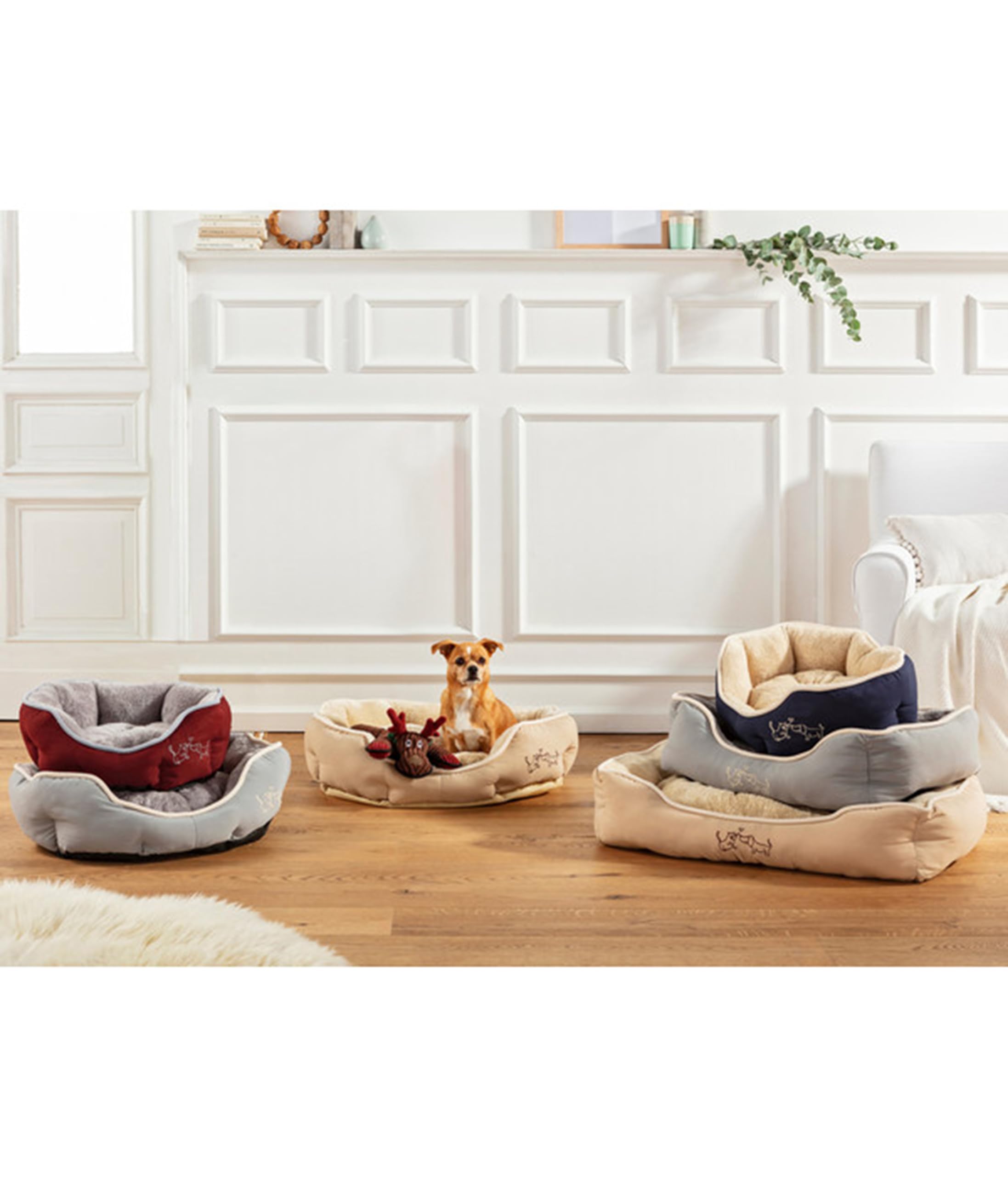 Dehner Lieblinge Sammy Hundebett oval grau 57x52 cm