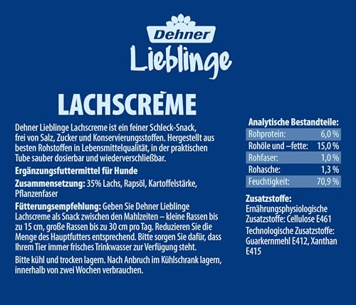 Dehner Lieblinge Leckerli Creme Hundesnack Lachs 6x75g zuckerfrei