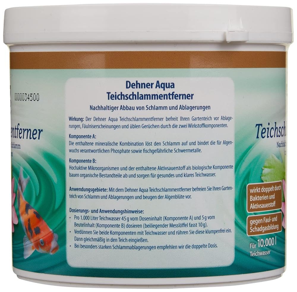 Dehner Aqua Teichschlammentferner Pulver 500 g für 10000 l