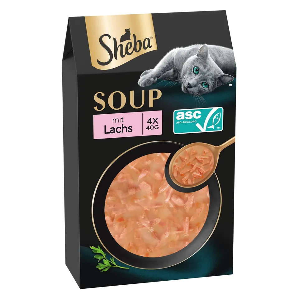 Sheba Soup Lachs Katzensuppe Nassfutter 40x40g samtig