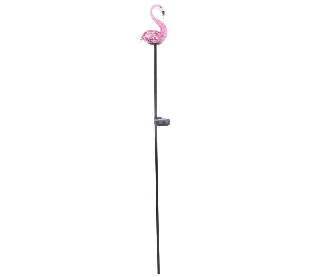 Dehner Premium Flamingo Solar Dekostab rosa 2 Stück 100cm