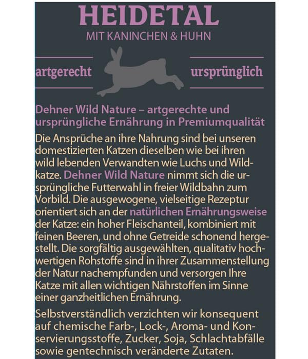 Dehner Wild Nature Heidetal Nassfutter Kaninchen Huhn 16x85g getreidefrei