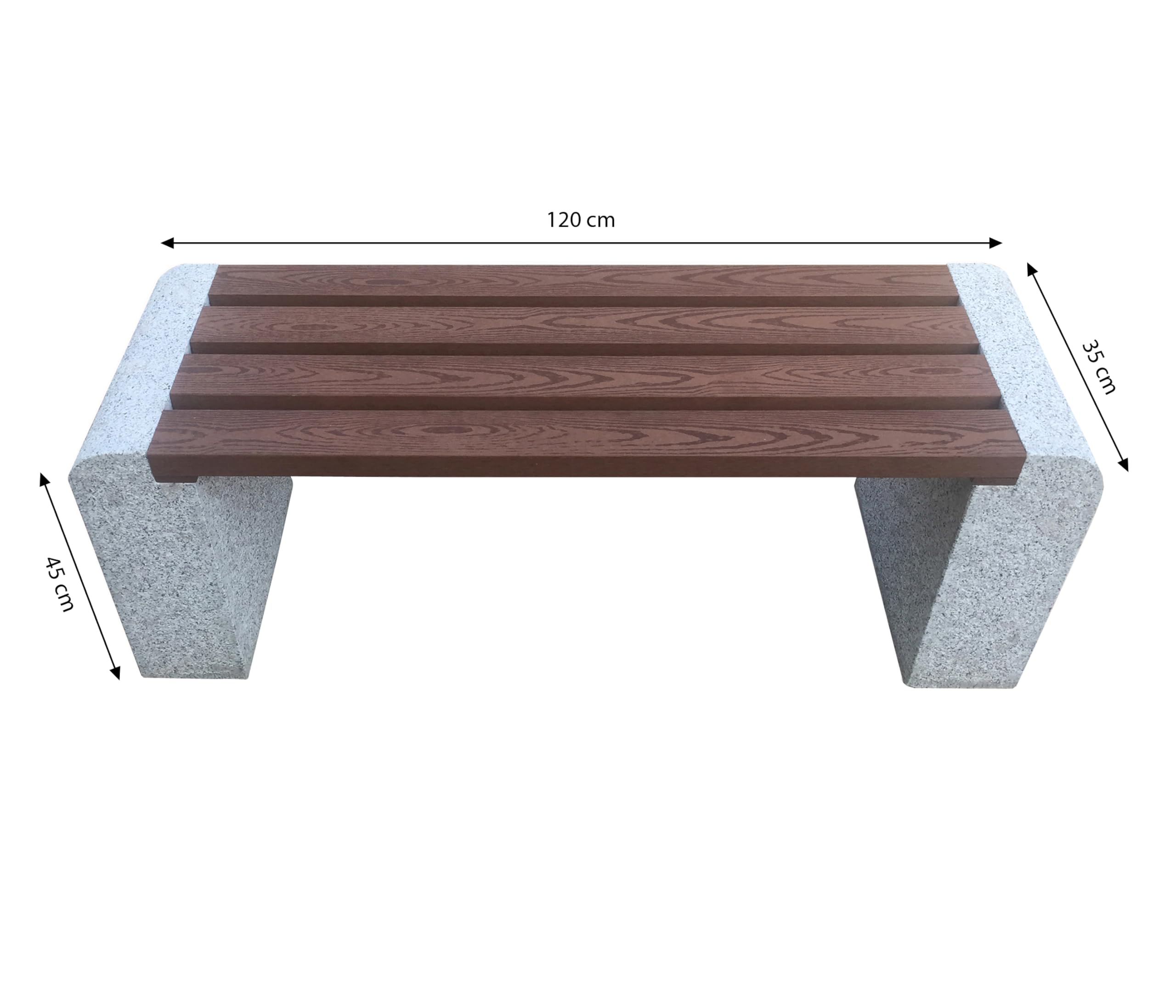 Dehner Fine Nature Gartenbank Granit WPC 120 cm