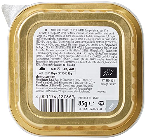 Almo Nature Bio Organic Maintenance Nassfutter Huhn 19x85g bio