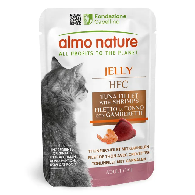 Almo Nature HFC Gelee-Beutel Thunfisch Garnelen 24x55g