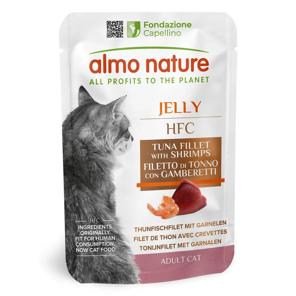 Almo Nature HFC Gelee-Beutel Thunfisch Garnelen 24x55g