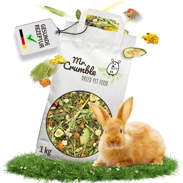 Mr. Crumble Mümmel-Mix Kaninchenfutter getreidefrei 1 kg Kräuter