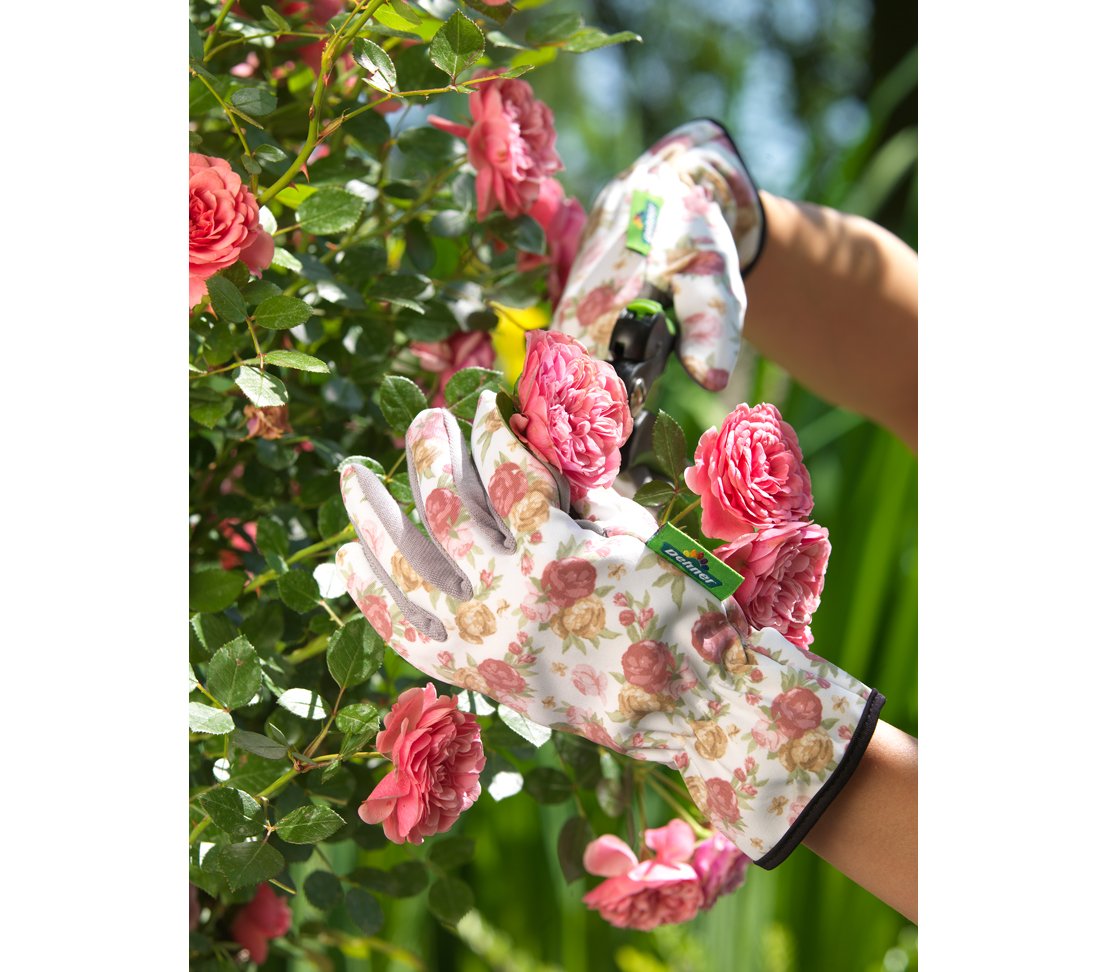 Dehner Gartenhandschuh Rosenmotiv Größe 9 L Damen