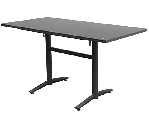 Dehner Riverside Klapptisch grau 140x75 cm Aluminium Keramik