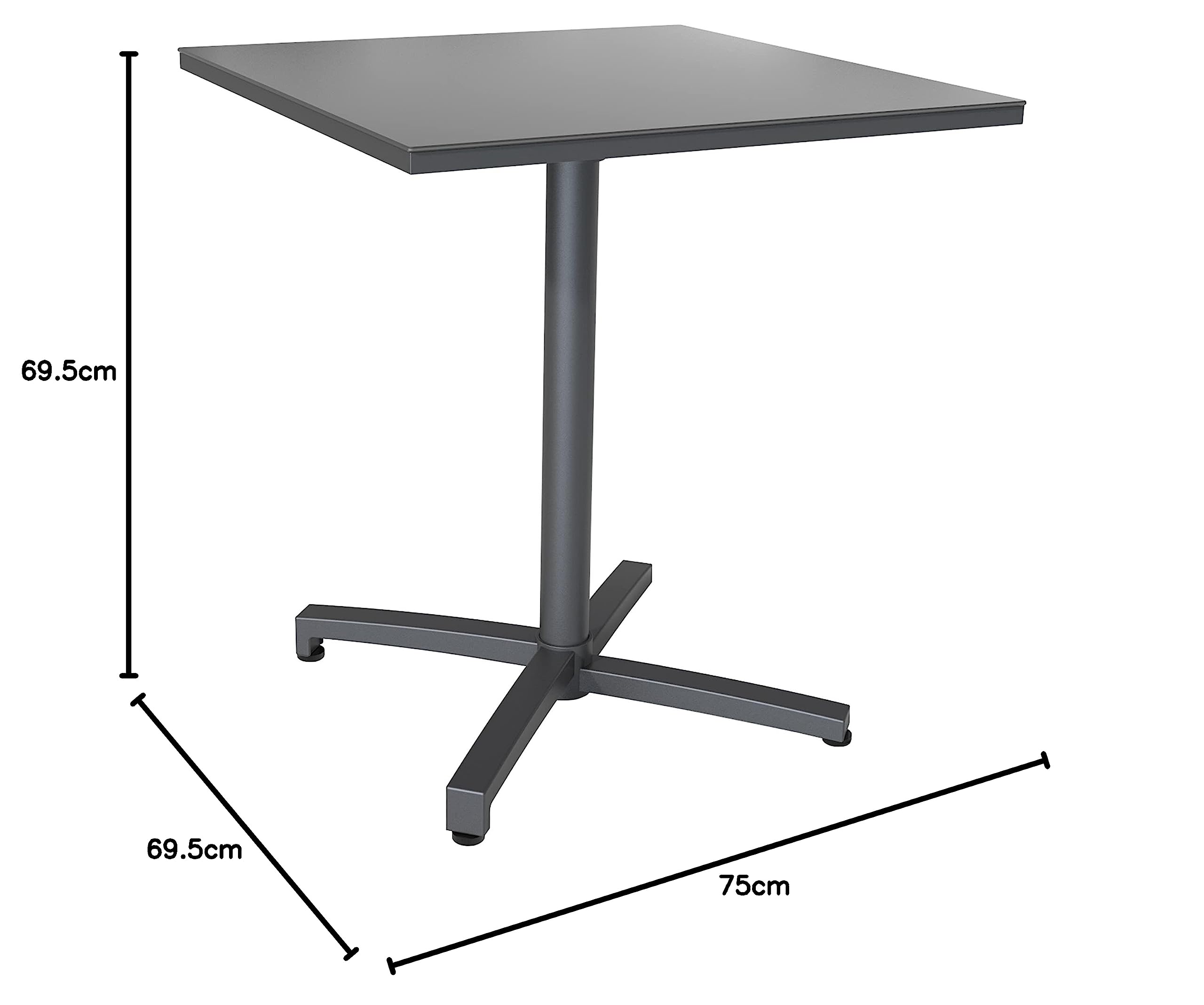 Dehner Riverside Klapptisch grau 69,5x75 cm Aluminium Keramik