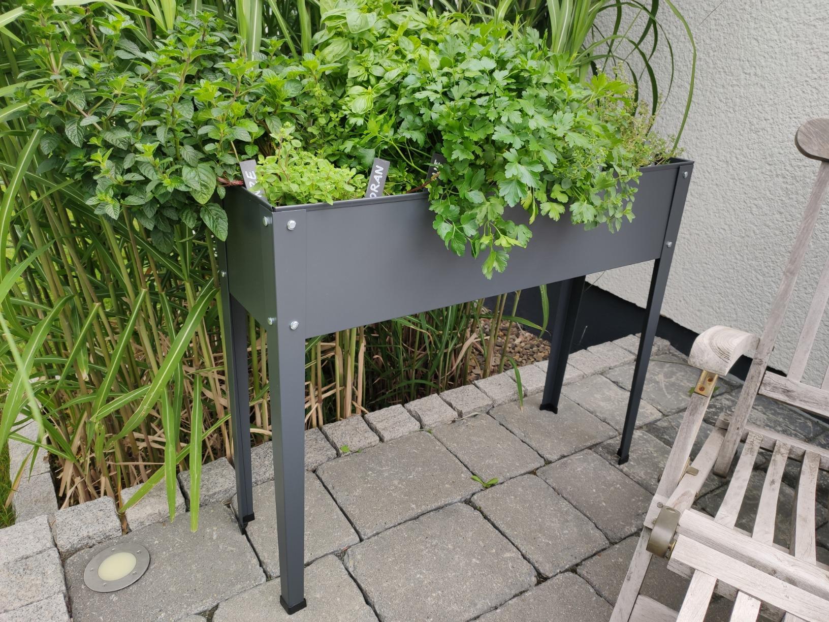 Dehner Premium Lovely Münster Hochbeet Stahl grau 100cm